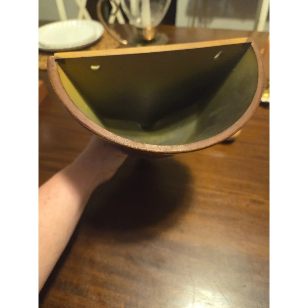 Vintage 1963 Syroco Inc. Wall Pocket Planter Sconce Faux Wood Finish Homco USA